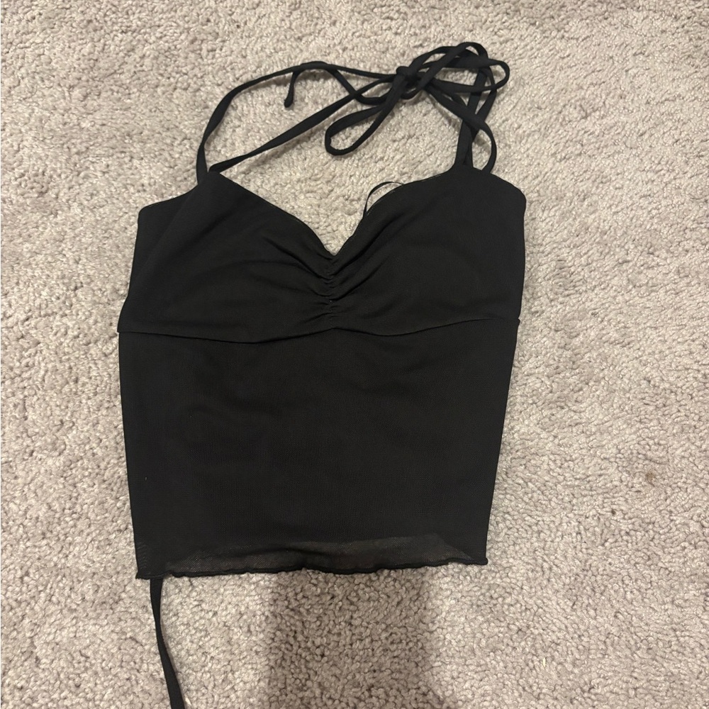 Black Ruched Women's Top